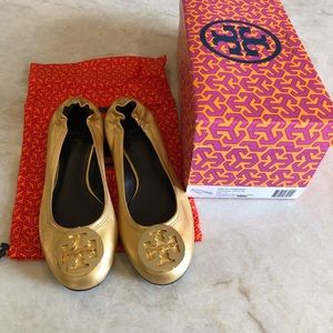 Tory Burch Reva Ballet Flat Gold 7.5